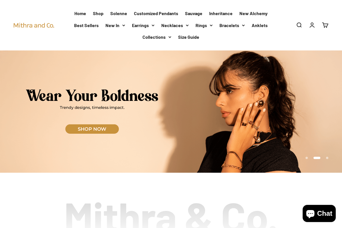 Mithra & Co homepage screenshot