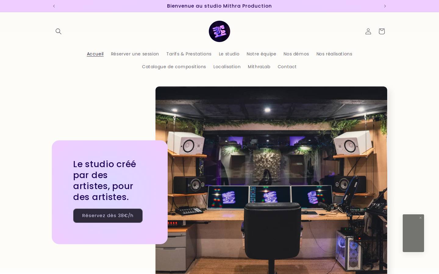 mithraproduction.com homepage screenshot