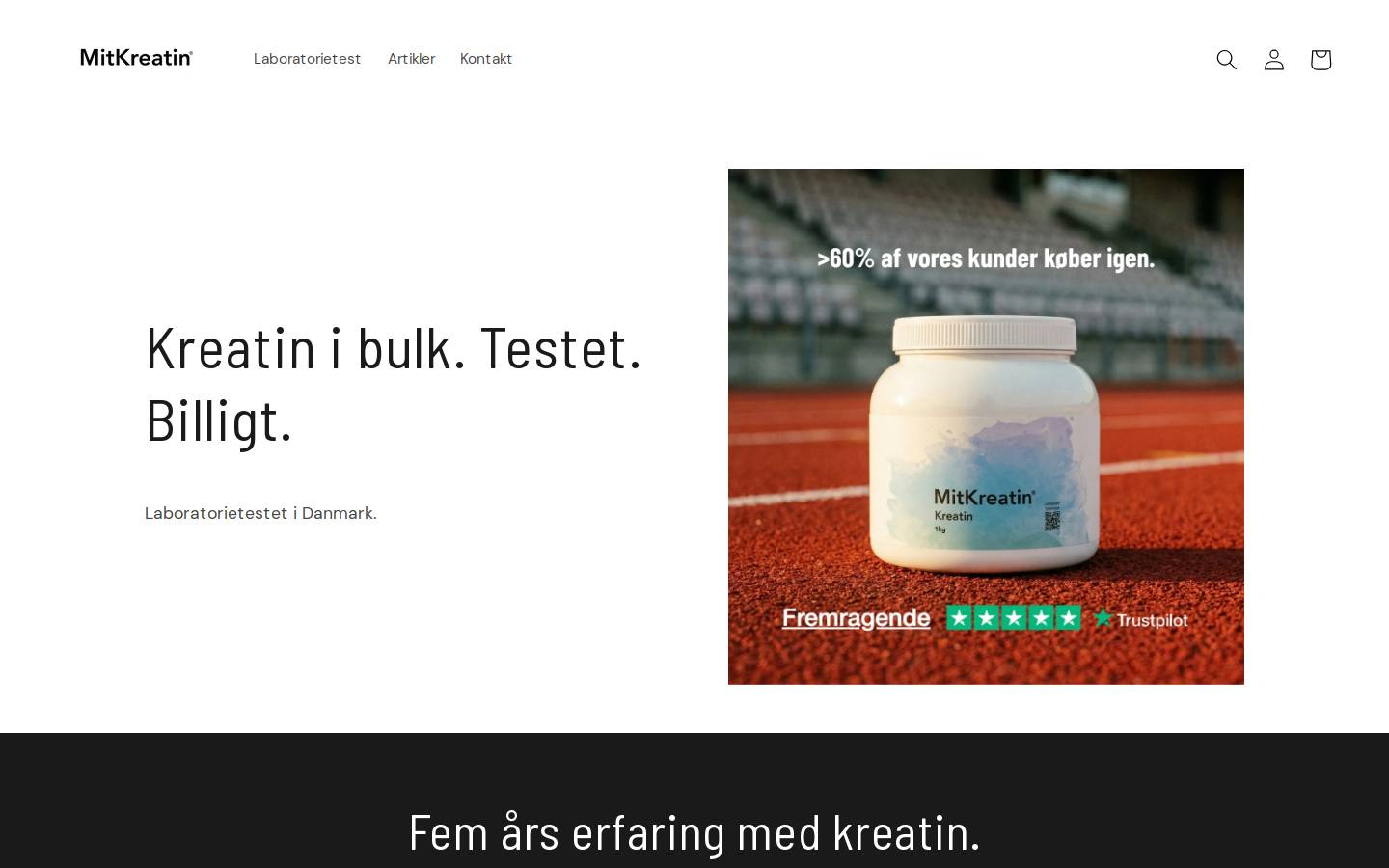 Mitkreatin homepage screenshot