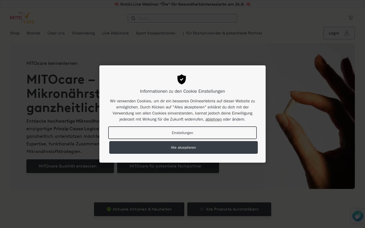 MITOcare GmbH &. Co. KG homepage screenshot