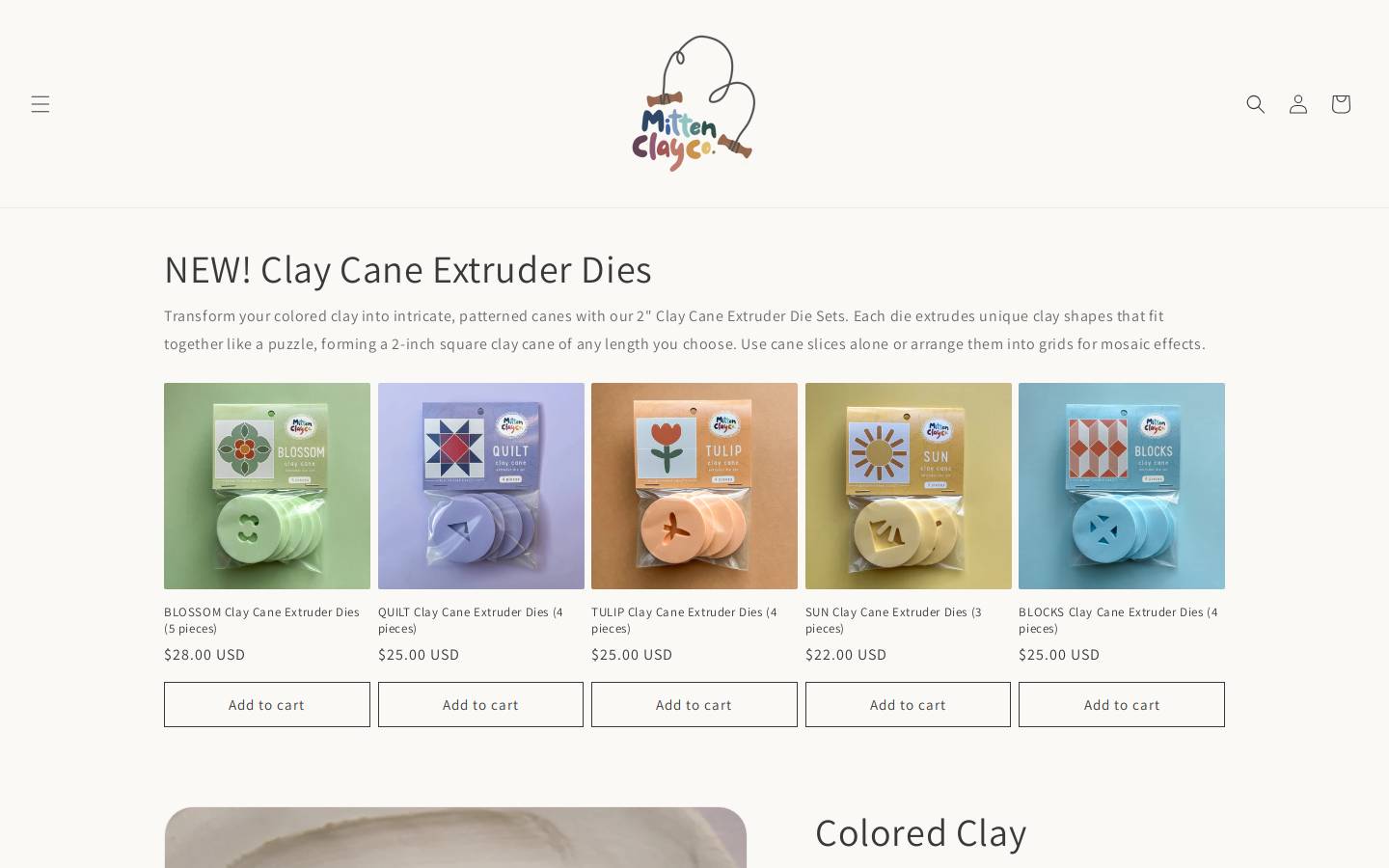 mittenclayco.com homepage screenshot