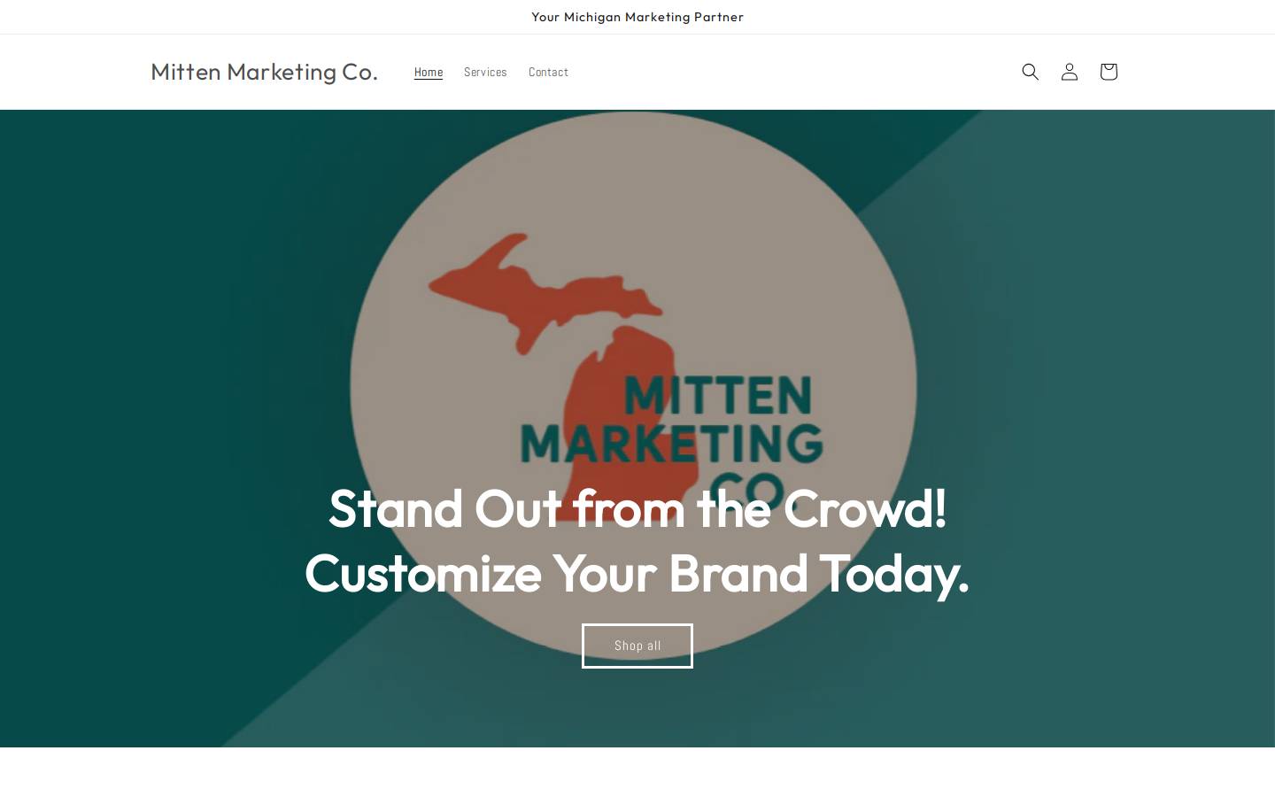 mittenmarketingco.com homepage screenshot