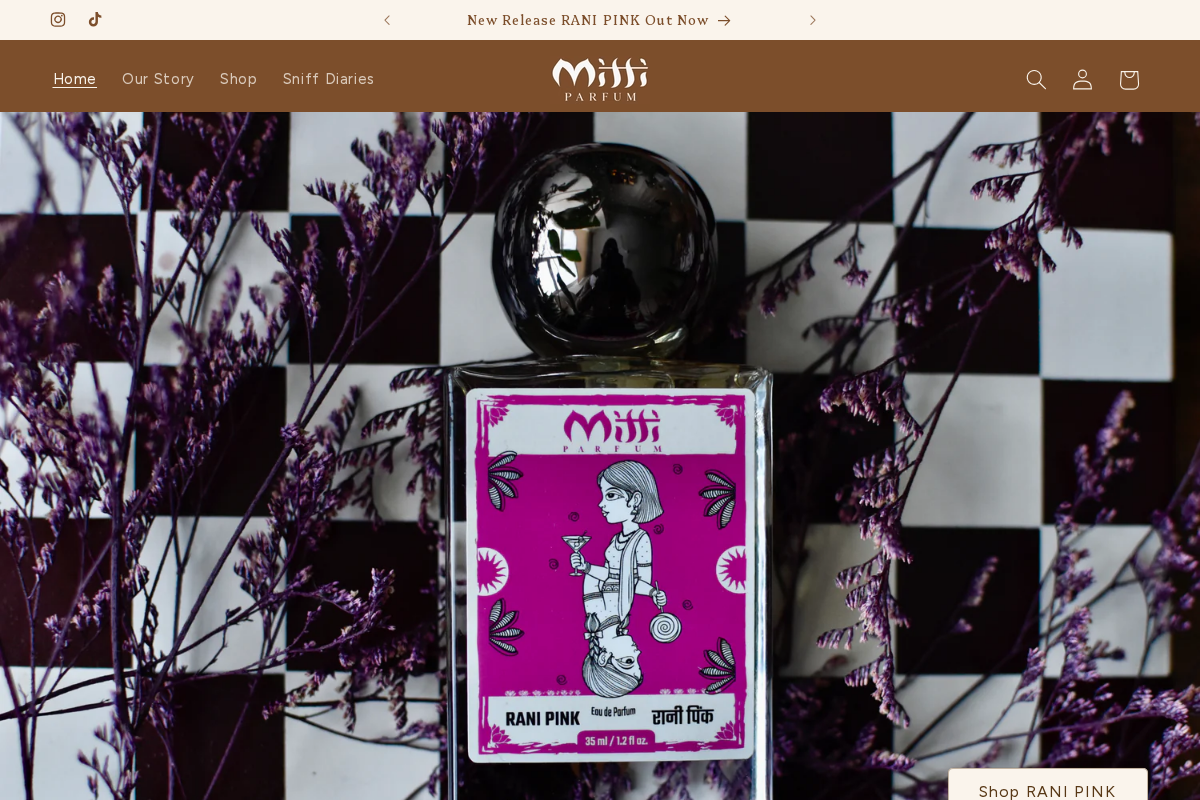 Mitti Parfum homepage screenshot