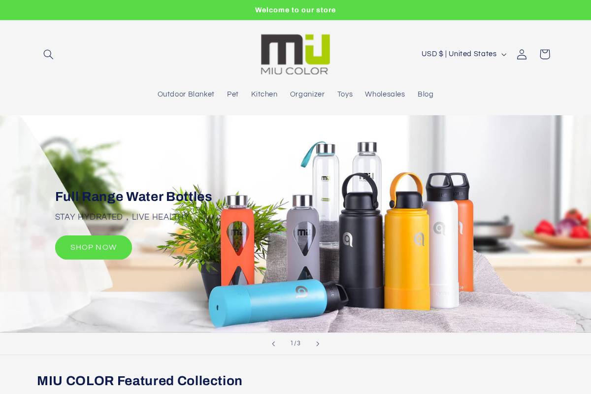 MIU COLOR homepage screenshot