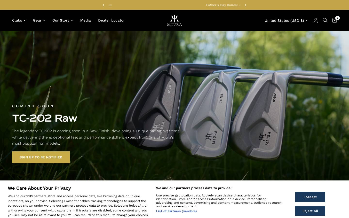 Miura Golf Inc. homepage screenshot