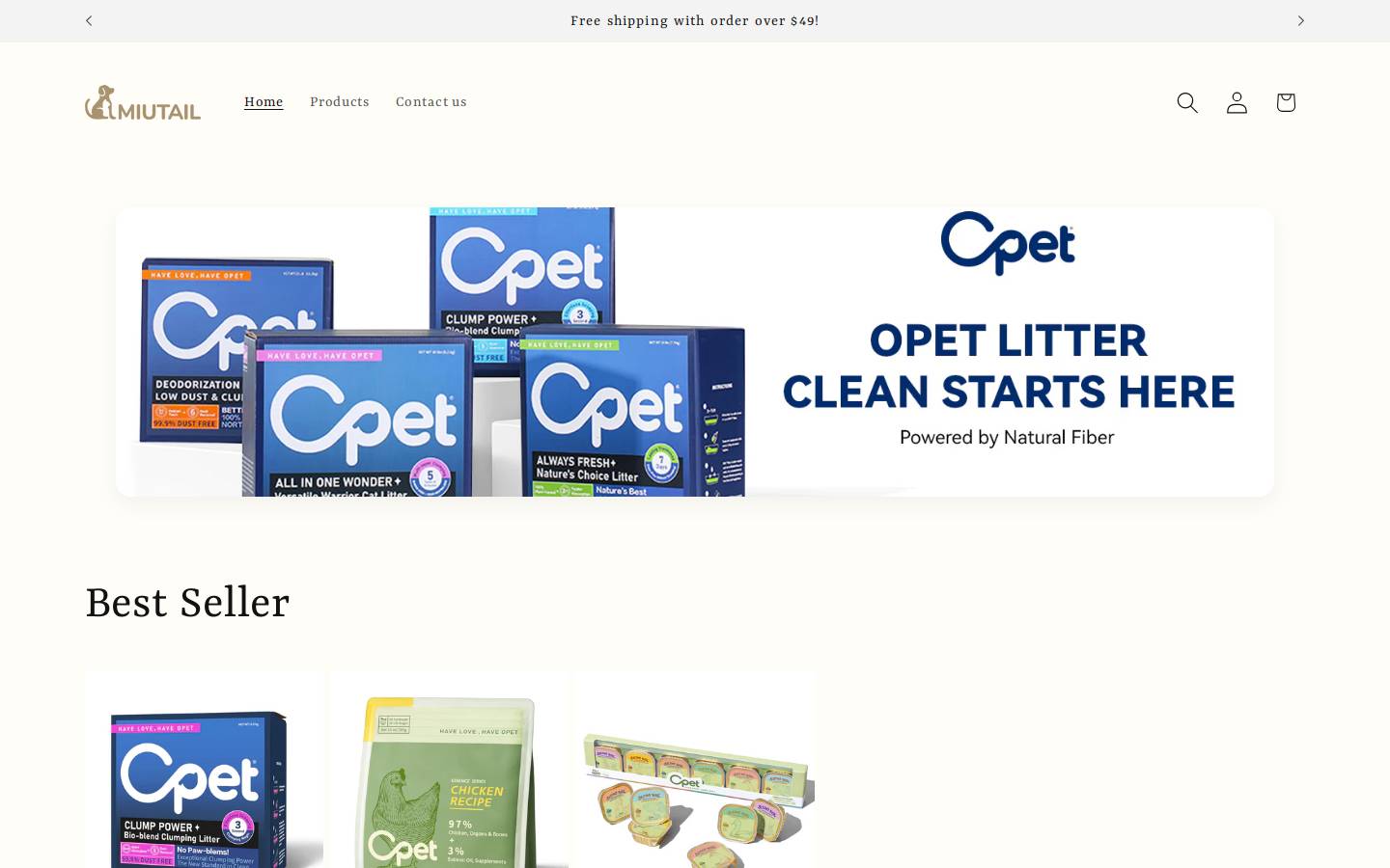 miutail.com homepage screenshot