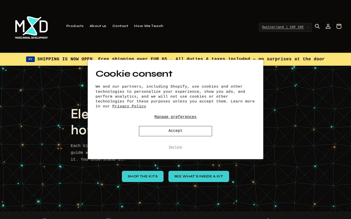 Mixed Signal Development homepage screenshot