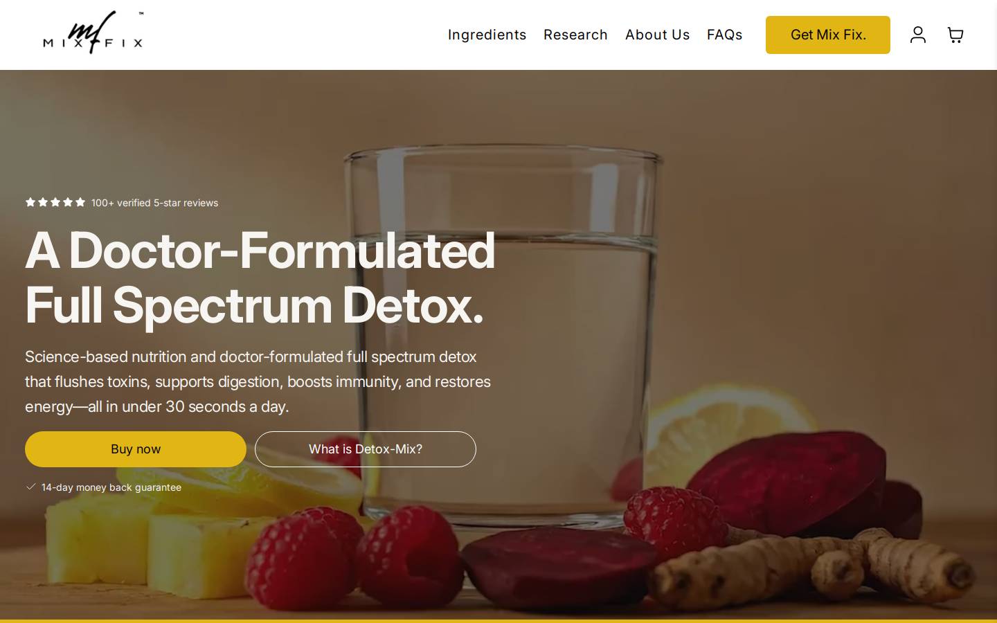 mixfixnutrition.com homepage screenshot