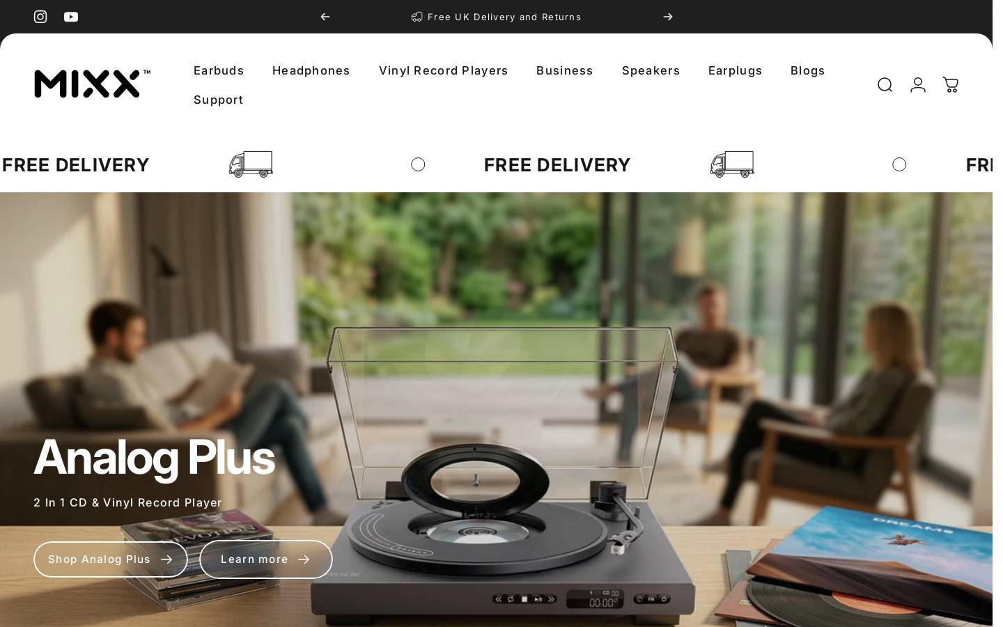 mixx-audio.com homepage screenshot