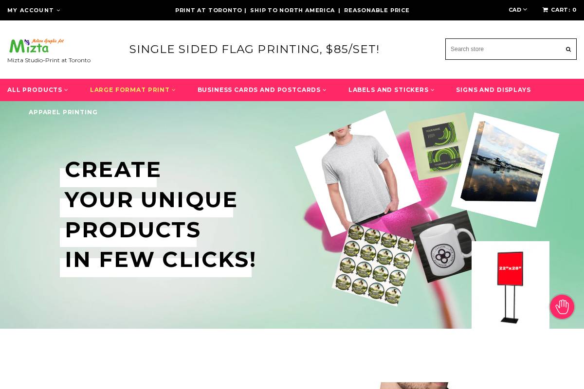 mizprint.com homepage screenshot