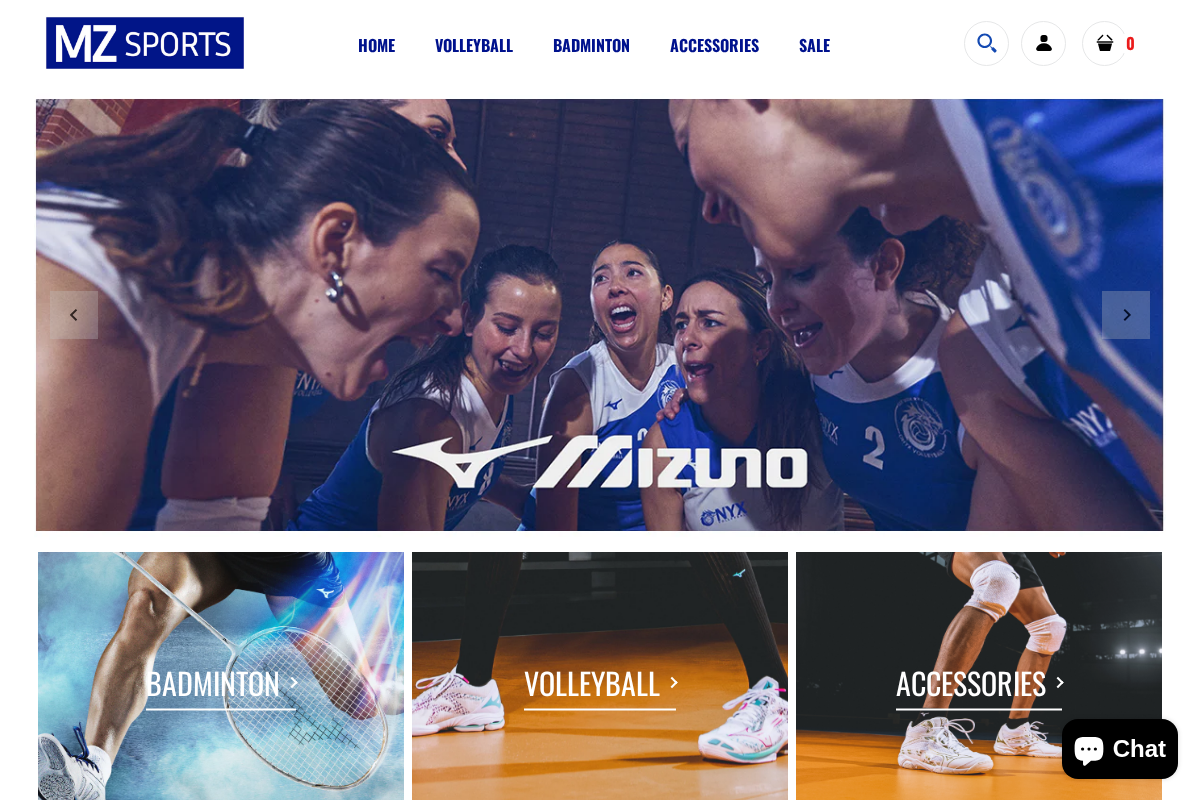 Mizuno Badminton Philippines homepage screenshot