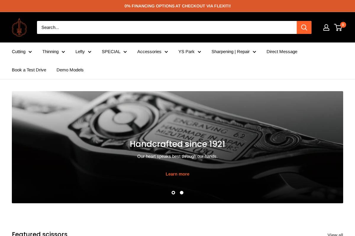 mizutaniscissors.ca homepage screenshot