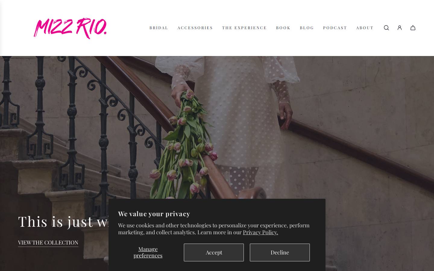 mizzrio.ie homepage screenshot