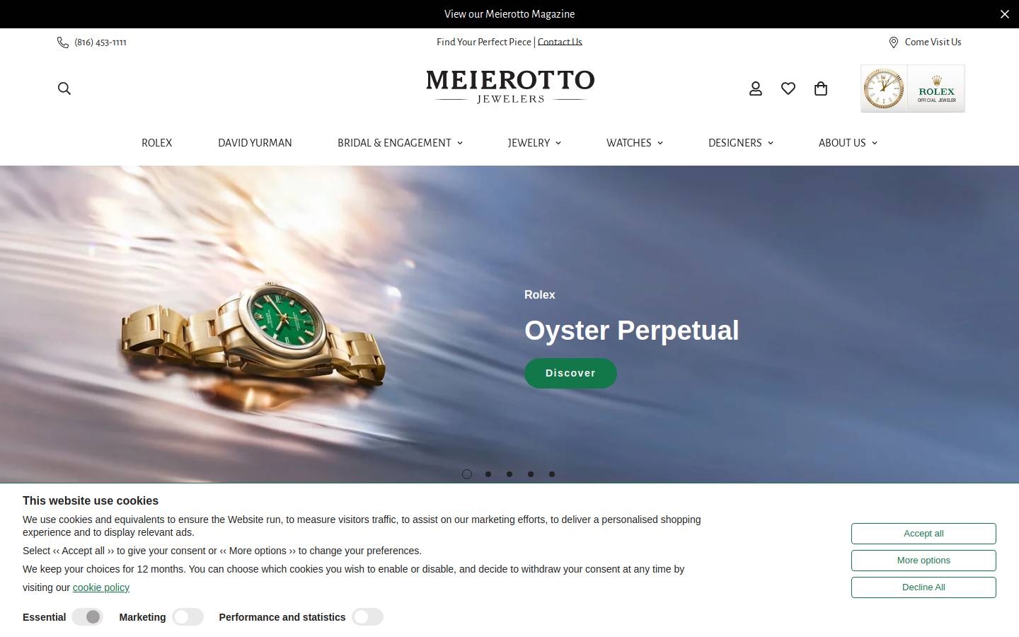 Meierotto Midwest Jewelers homepage screenshot