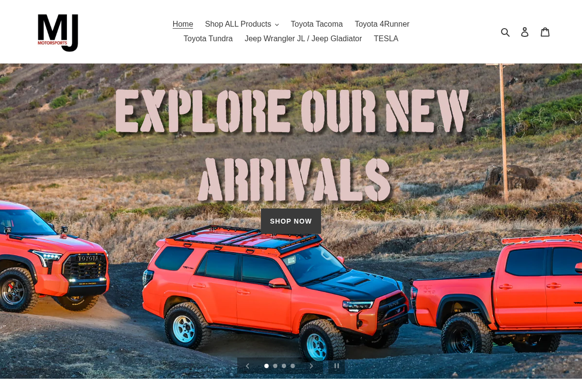 MJ MOTORSPORTS homepage screenshot