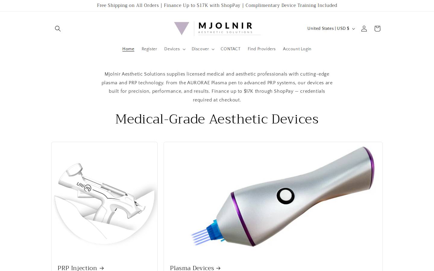 mjolnirplasma.com homepage screenshot