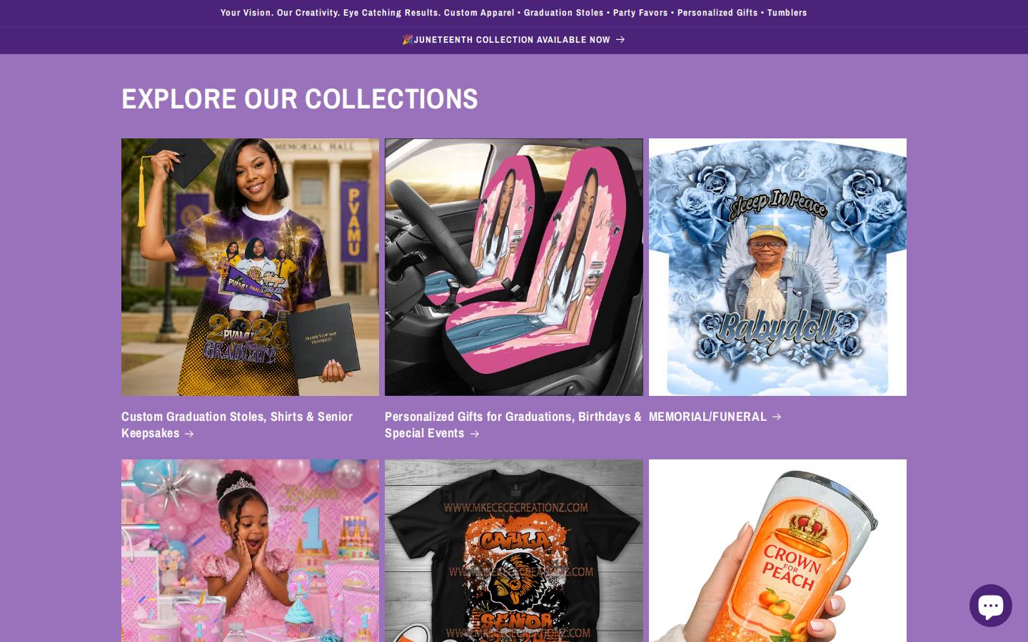 mkececreationz.com homepage screenshot