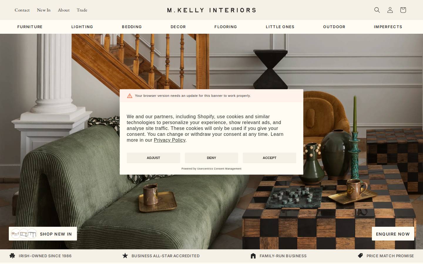 M Kelly Interiors homepage screenshot