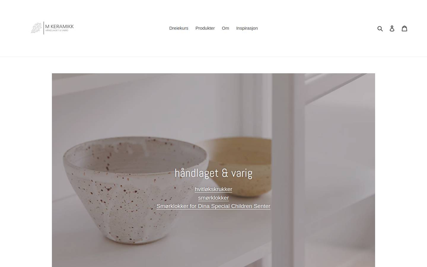 mkeramikk.no homepage screenshot