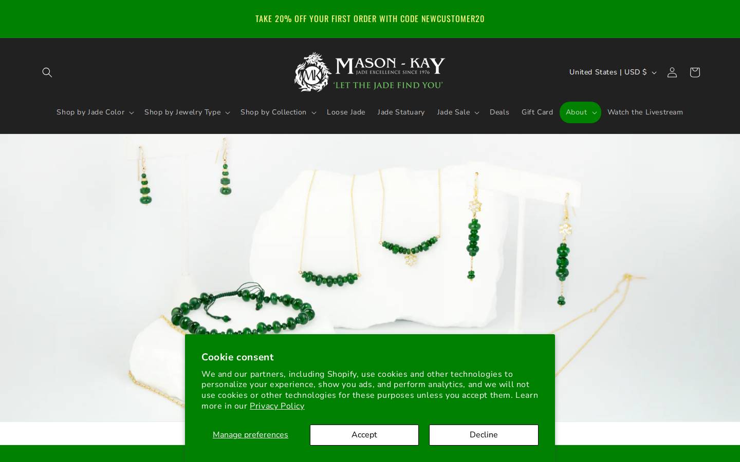 mkjadejewelry.com homepage screenshot