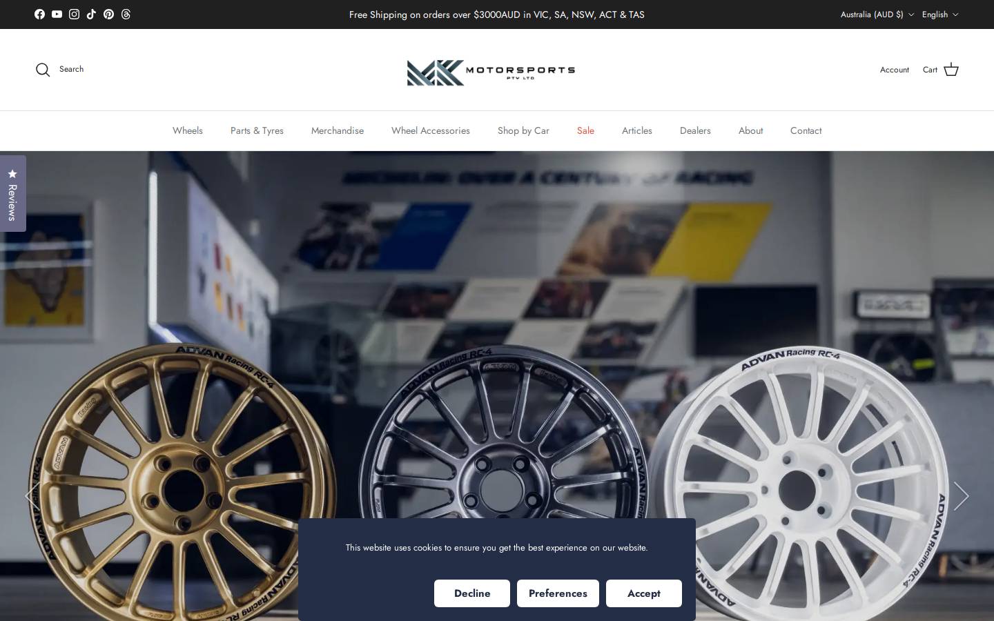 mkmotorsports.com.au homepage screenshot