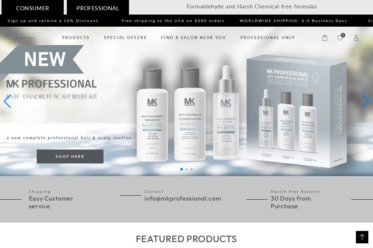 Mkprofessional homepage screenshot