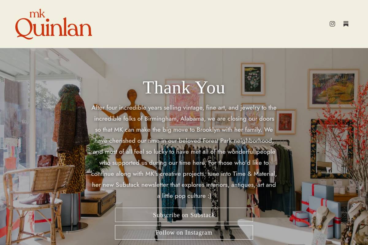 mkquinlan.com homepage screenshot