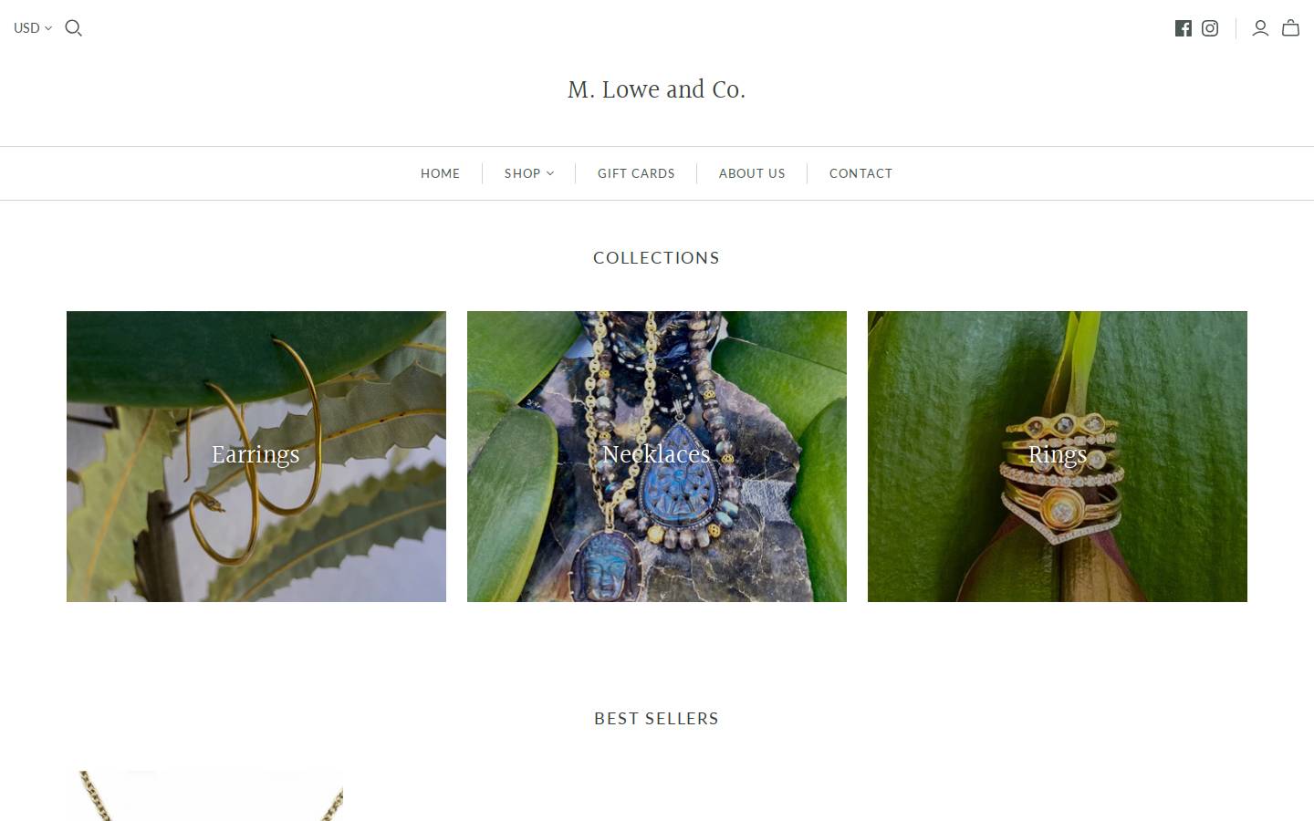 mlowejewelry.com homepage screenshot