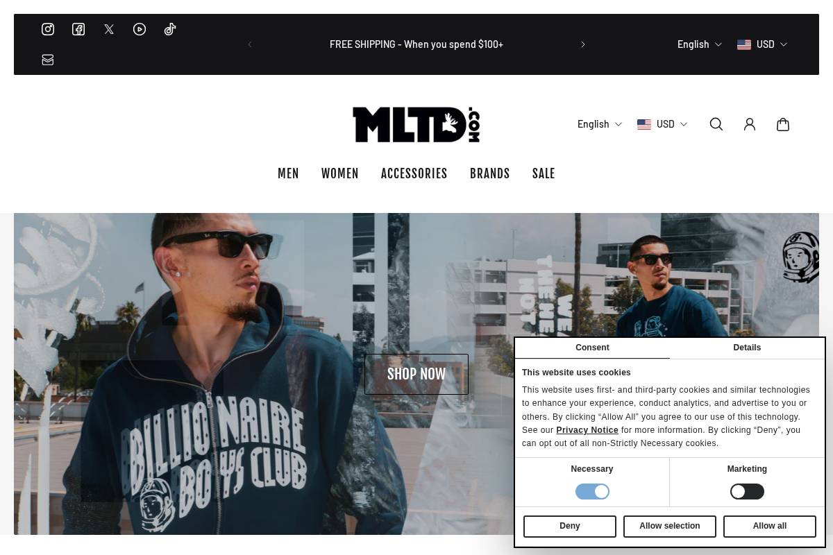 MLTD homepage screenshot