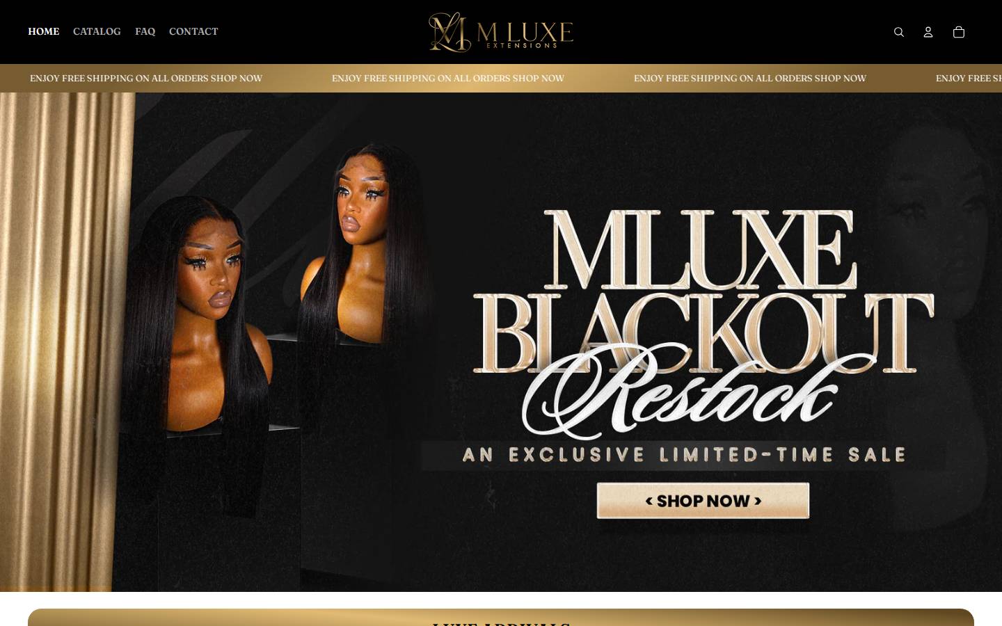mluxeextensions.com homepage screenshot