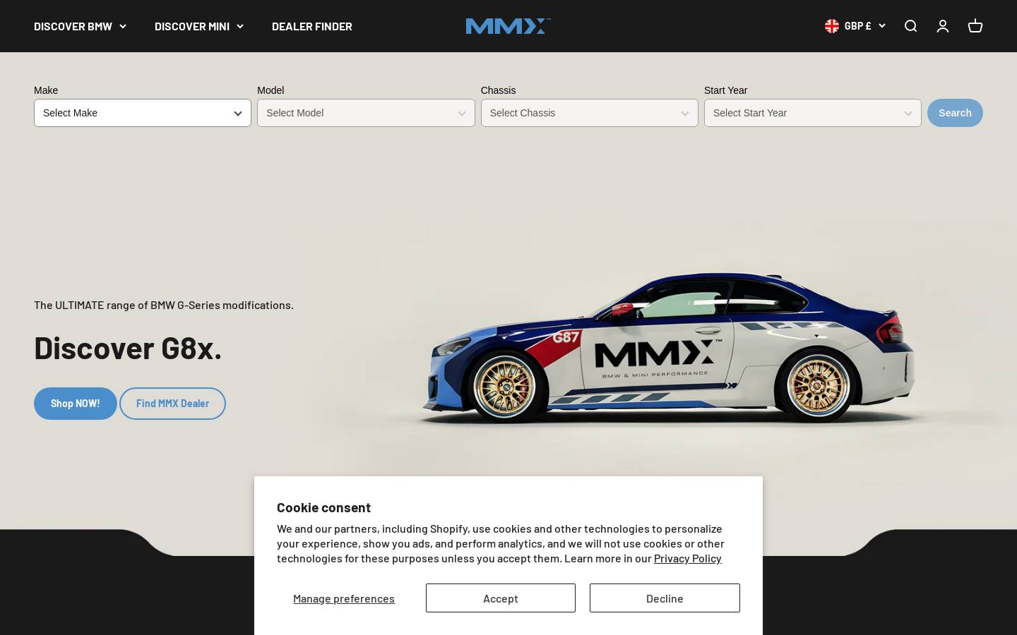 MMX Performance homepage screenshot