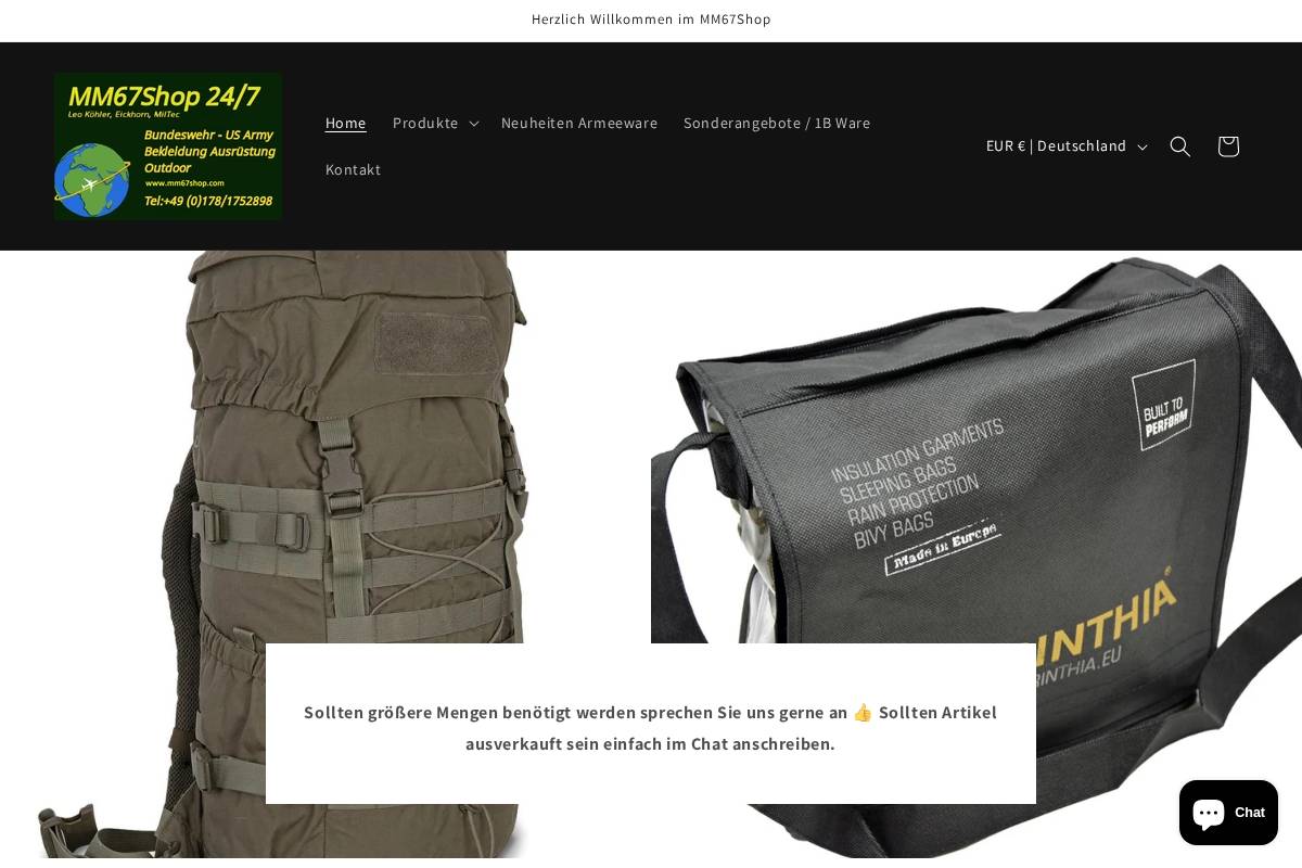 Mm67shop homepage screenshot