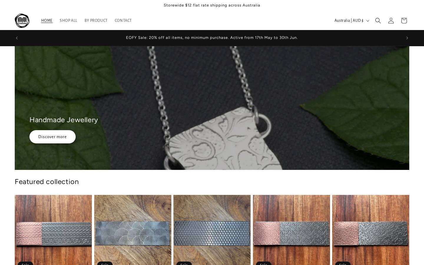 mmcreations.com.au homepage screenshot
