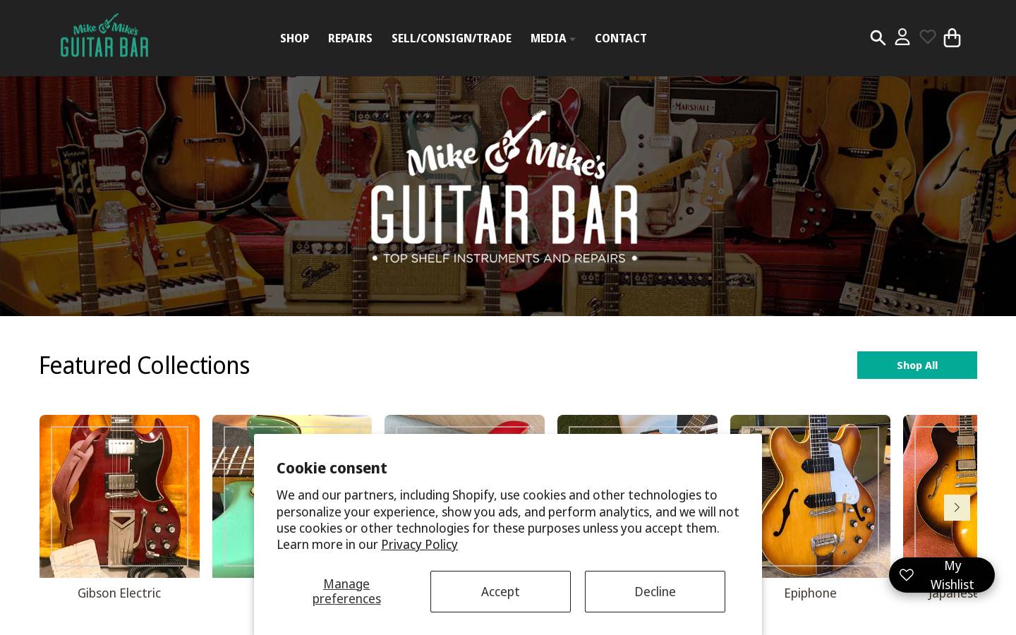 mmguitarbar.com homepage screenshot