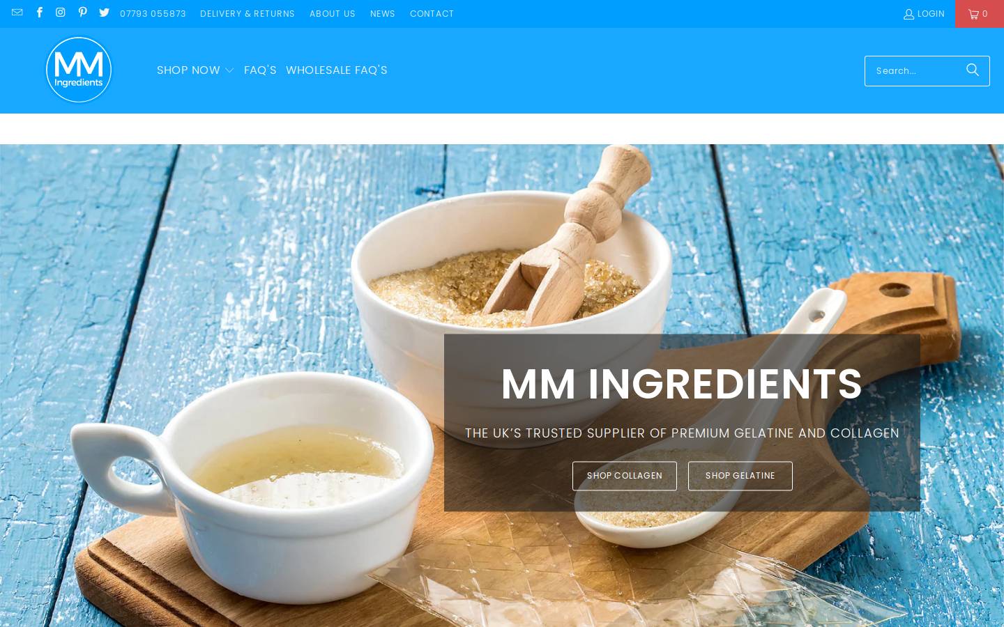 mmingredients.co.uk homepage screenshot