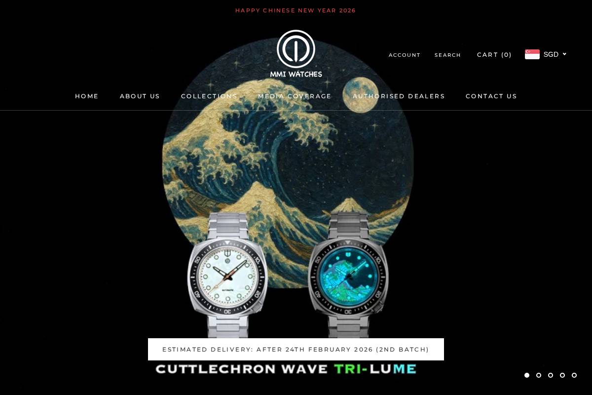 mmiwatches.com homepage screenshot