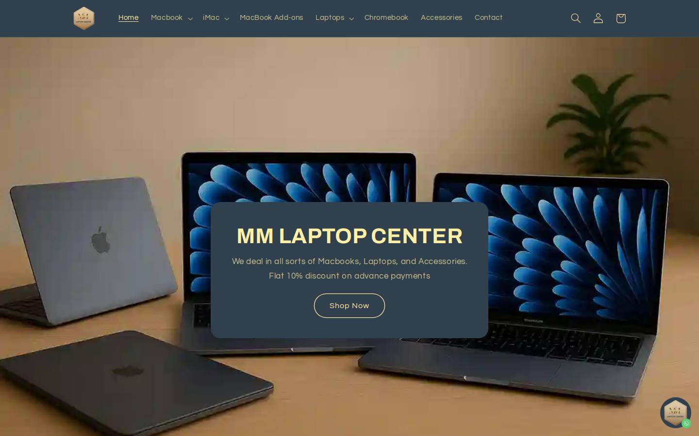 mmlaptopcenter.com homepage screenshot