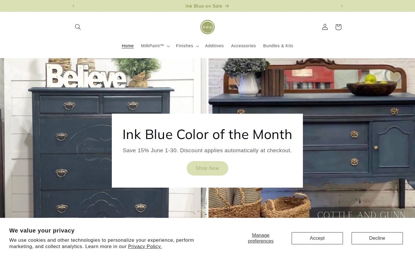 mmsmilkpaint.shop homepage screenshot