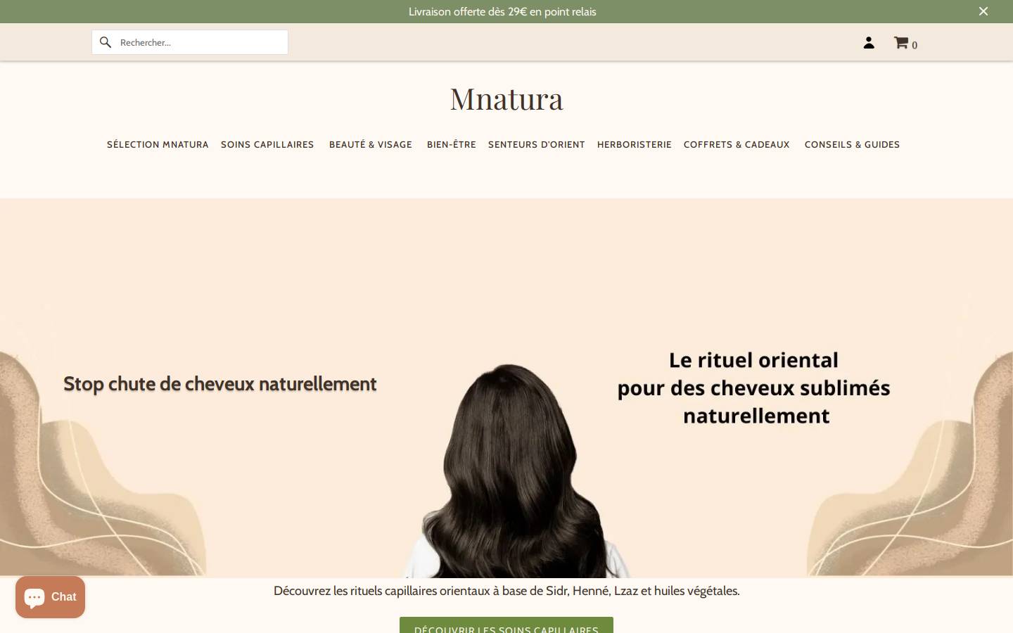mnatura.fr homepage screenshot