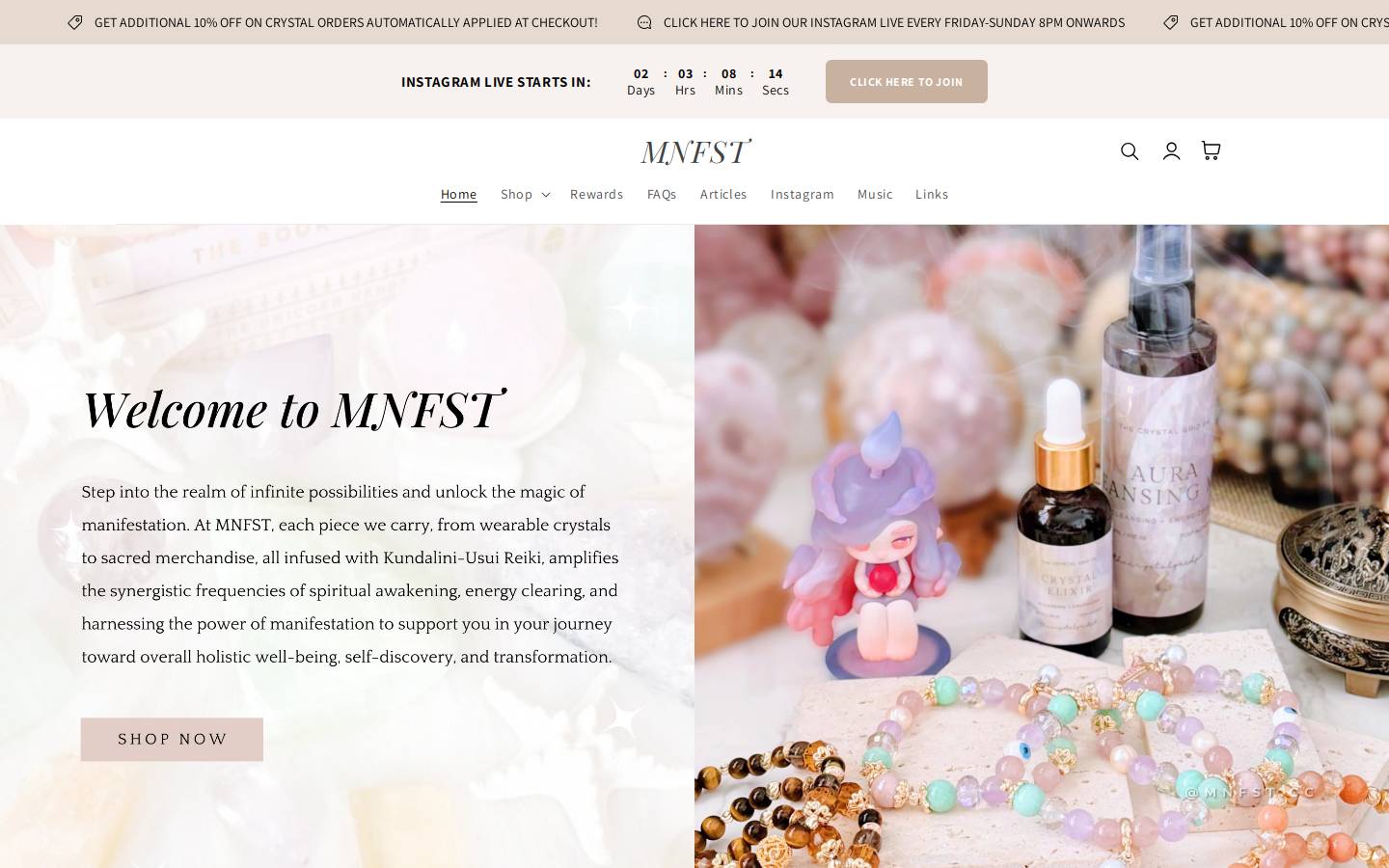 mnfst.cc homepage screenshot