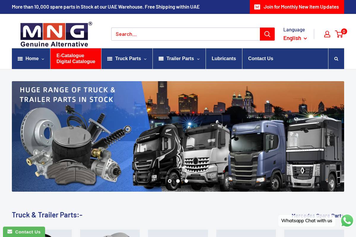 mngautoparts.com homepage screenshot