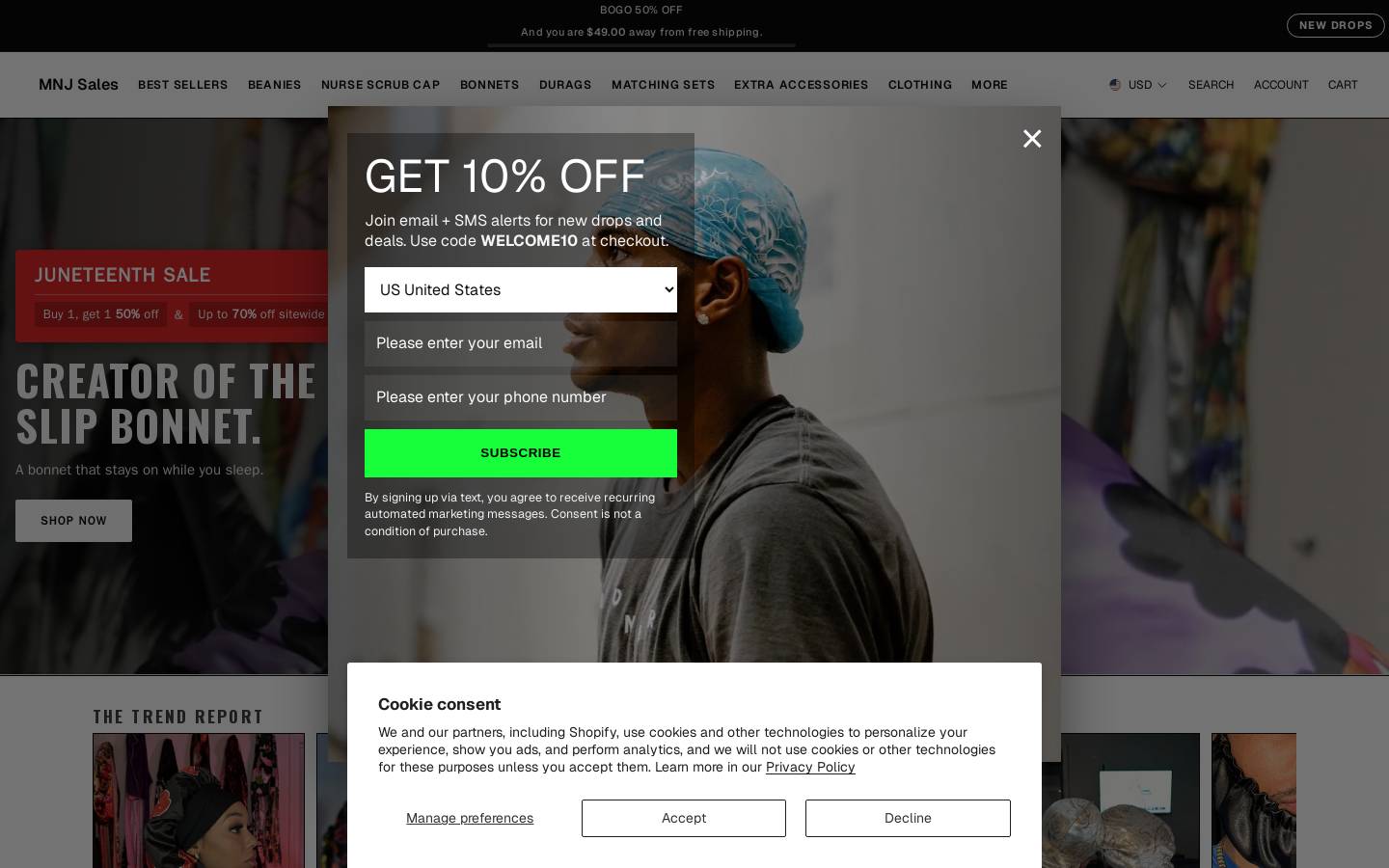 mnjsales.com homepage screenshot