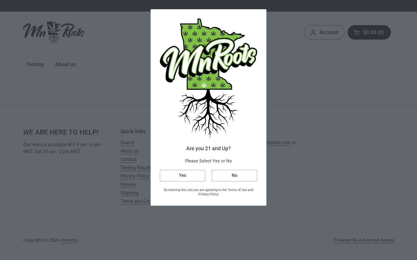 mnrootshemp.com homepage screenshot
