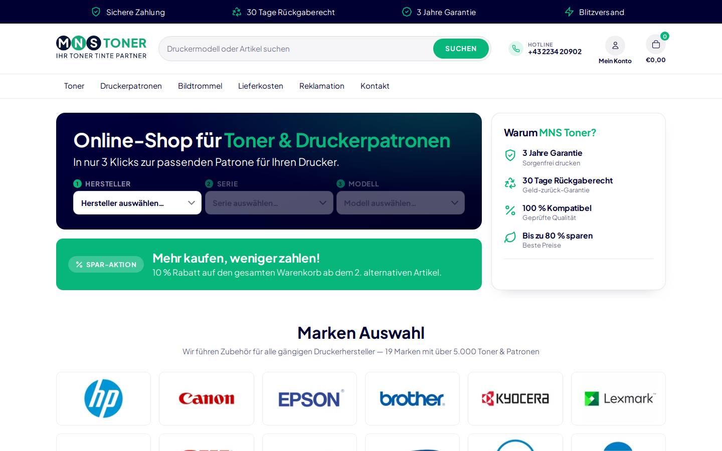 Mns Toner & Handel OG homepage screenshot