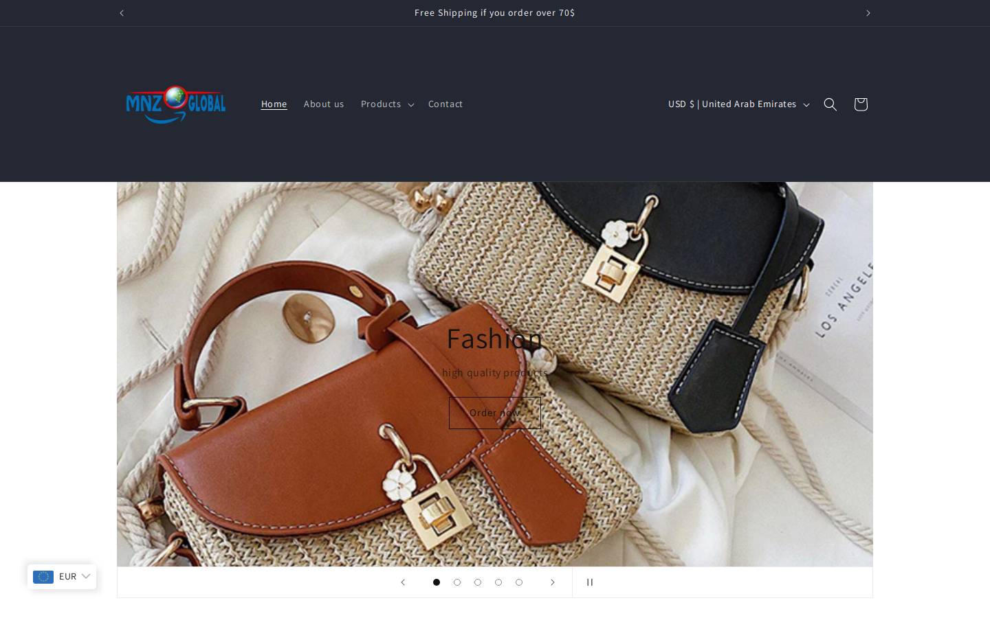 Mnz Global homepage screenshot