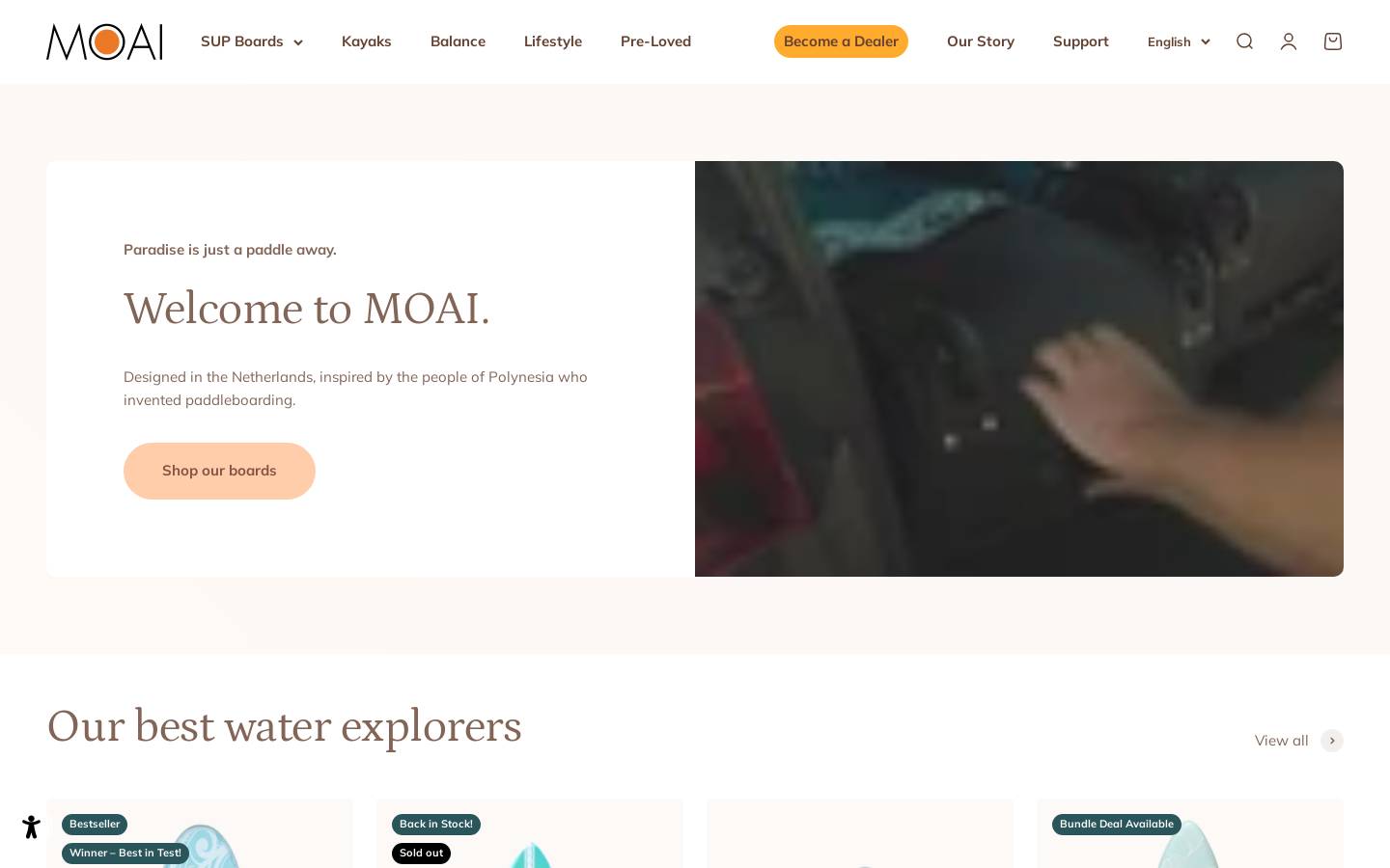 MOAI homepage screenshot
