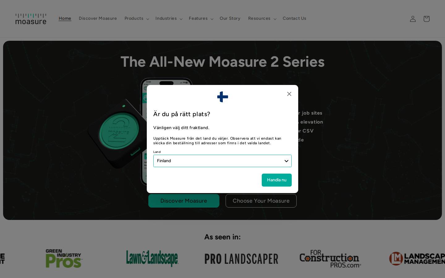 Moasure homepage screenshot