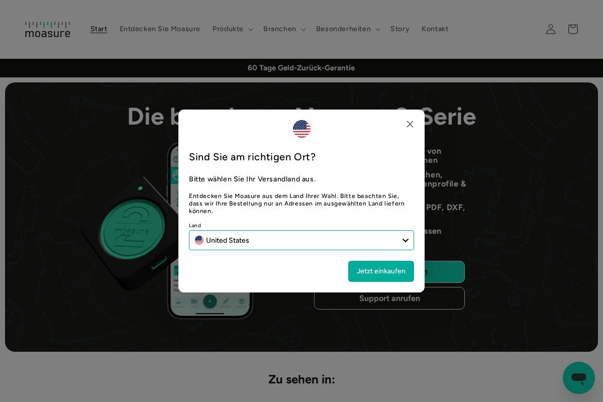 Moasure homepage screenshot