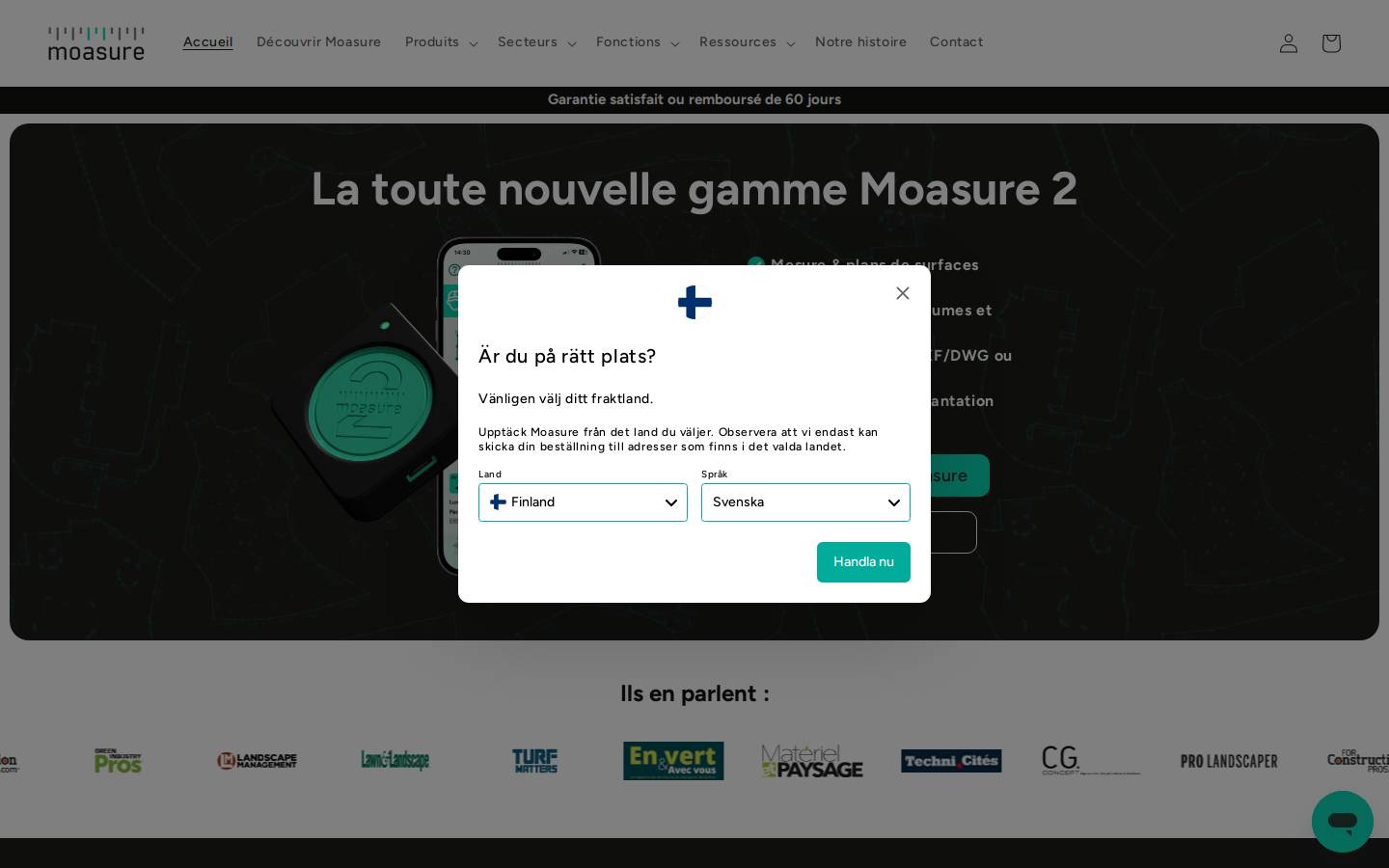 Moasure homepage screenshot