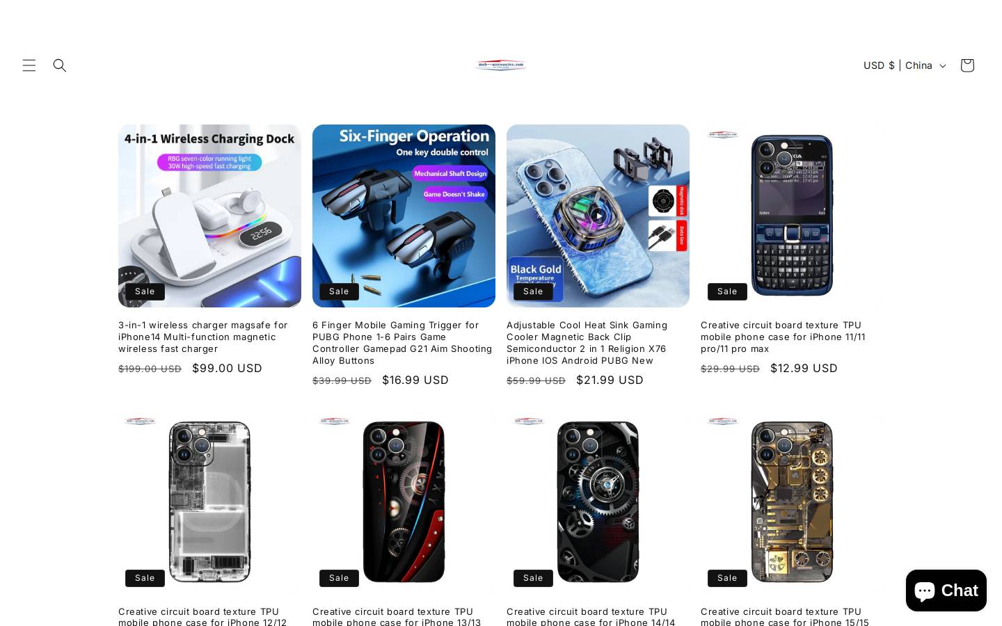 mob--accessories.com homepage screenshot